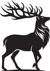 
A deer silhouette captures the elegant outline of a deer, emphasizing its antlers and stance.