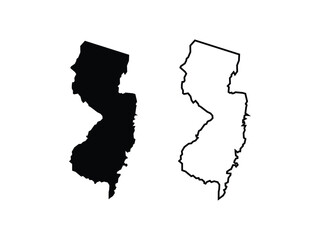 New Jersey maps vector isolated on a transparent background