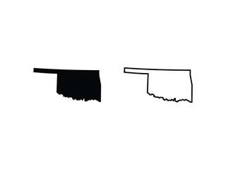 Oklahoma maps vector isolated on a transparent background