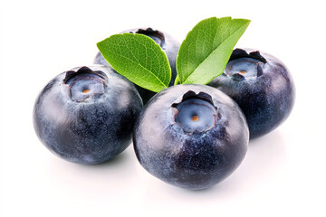 Obraz premium Fresh organic juicy blueberries on white background
