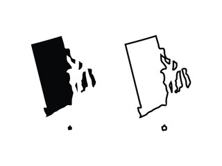Rhode Island maps vector isolated on a transparent background 