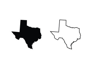 Texas maps vector isolated on a transparent background