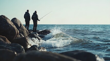 Baltic Sea Anglers: Coastal Fishing in Tranquil Waters