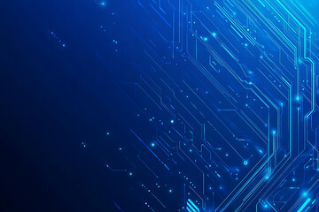 Futuristic vector illustration of a blue circuit board with intricate digital tech elements, perfect for advanced technology backgrounds.
