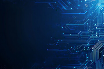 Futuristic vector illustration of a blue circuit board with intricate digital tech elements, perfect for advanced technology backgrounds.