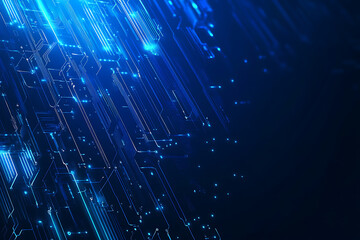 Obraz premium Futuristic vector illustration of a blue circuit board with intricate digital tech elements, perfect for advanced technology backgrounds.
