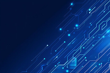 Futuristic vector illustration of a blue circuit board with intricate digital tech elements, perfect for advanced technology backgrounds.