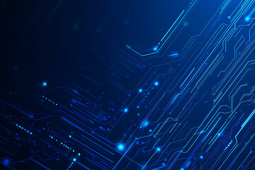 Futuristic vector illustration of a blue circuit board with intricate digital tech elements, perfect for advanced technology backgrounds.