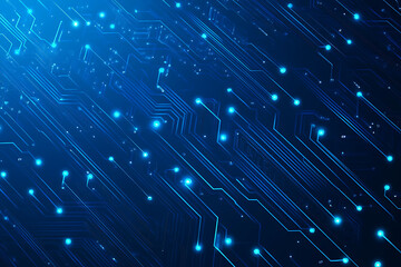 Futuristic vector illustration of a blue circuit board with intricate digital tech elements, perfect for advanced technology backgrounds.