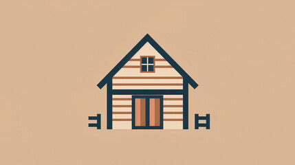 Rustic Barn Logo, featuring a vintage barn design in brown and cream colors, set against a light brown background, evoking a sense of countryside charm and nostalgia.