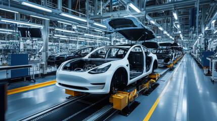 Automobile manufacturing plant with a focus on electric vehicle production