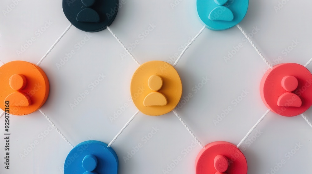 Canvas Prints vibrant 3d clay networking icon, a colorful and engaging marketing element, set against a clean whit