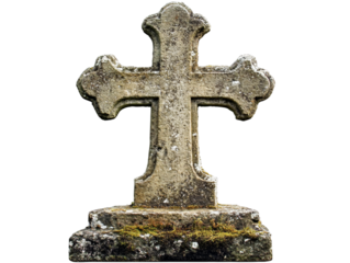 Stone cross on tombe at cemetery, Tombstone, Grave stone