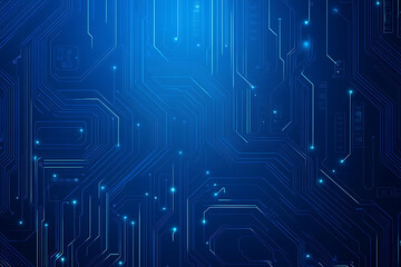 Futuristic vector illustration of a blue circuit board with intricate digital tech elements, perfect for advanced technology backgrounds.