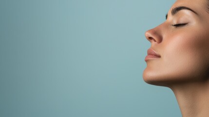 Serene Person Practicing Deep Breathing for Pain Management with Copy Space for Text
