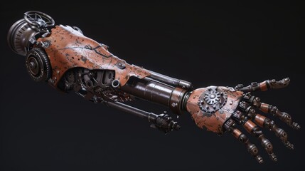 Steampunk Robotic Arm Reaching Out