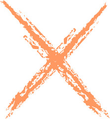 Colored charcoal. Reject symbol. Cross symbol.