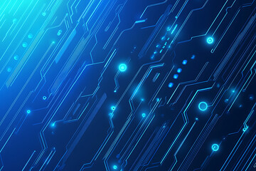 Futuristic vector illustration of a blue circuit board with intricate digital tech elements, perfect for advanced technology backgrounds.