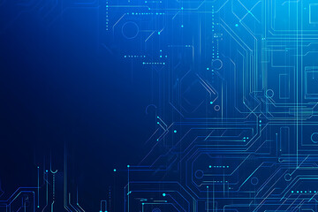 Fototapeta premium Futuristic vector illustration of a blue circuit board with intricate digital tech elements, perfect for advanced technology backgrounds.