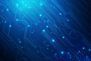 Futuristic vector illustration of a blue circuit board with intricate digital tech elements, perfect for advanced technology backgrounds.