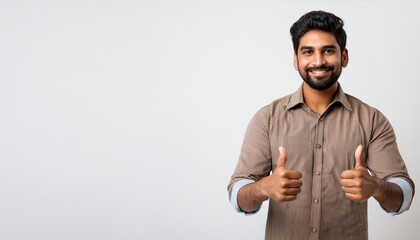 Smiling male Merchant, shop keeper showing ok looking at camera isolated