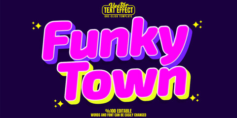 Funky editable text effect, customizable groovy and vibrant 3d font style