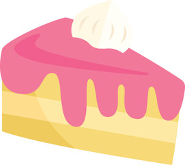 Cute Strawberry cake slices. Delicious cakes in hand drawn style Pro Vector
