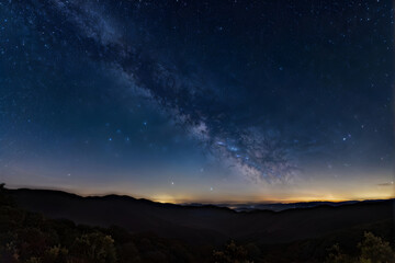 clear Starry night with the Milky Way Galaxy
