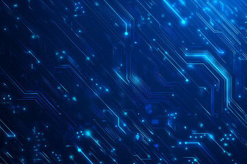 Futuristic vector illustration of a blue circuit board with intricate digital tech elements, perfect for advanced technology backgrounds.