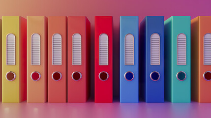 Fototapeta premium a colorful set of binders and folders
