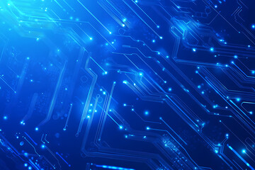 Obraz premium Futuristic vector illustration of a blue circuit board with intricate digital tech elements, perfect for advanced technology backgrounds.