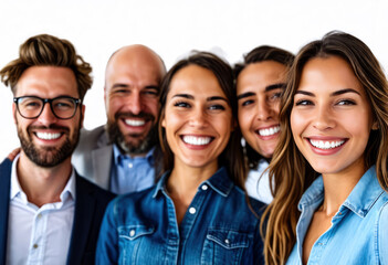 portrait of a group of people smiling 