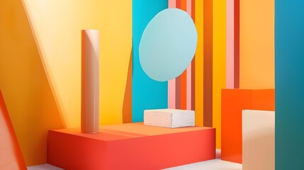 Abstract Colorful Geometric Shapes Background