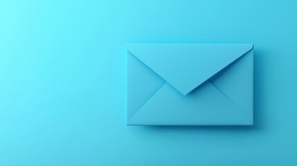 A blue envelope with a white lettering on it