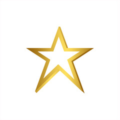Gold star logo vector illustration on white background. Gold star icon.