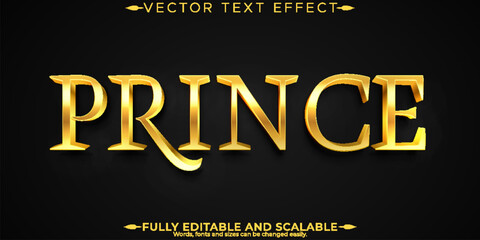 Prince editable text effect, editable gold and royal text style © QuillArtistry