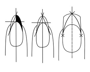 Line art set of scheme for manicure design