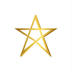 Gold star logo vector illustration on white background. Gold star icon.