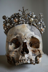 Naklejka premium A skull with crown