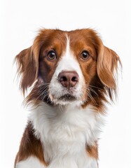 コーイケルホンディエのポートレート（Kooikerhondje portrait on white background）
