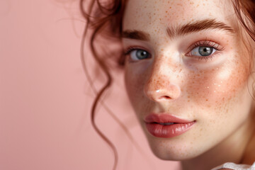 Fototapeta premium young pretty model doing skin care routine