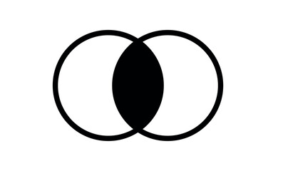 Intersection of two sets venn diagram in mathematics.