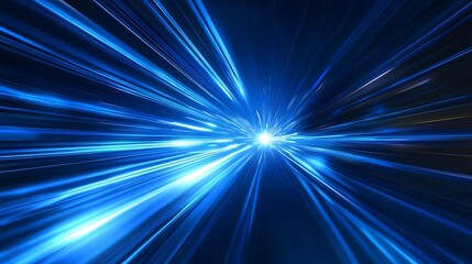 Abstract blue light speed background with laser beams, a technology and science concept