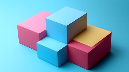 Obraz premium Abstract Colorful 3D Cube Shapes Design Geometric Background