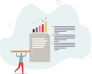 Economical finance graphic evaluation or growth planning.flat design with people.