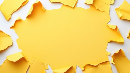A yellow background with a hole in it