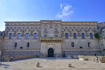 A castle in the historic center of Corigliano d'Otranto, a tourist town in Puglia, Italy.