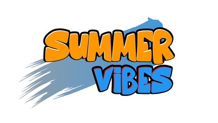 Summer vibes 3d cartoon template style premium Victor illustration with white background 