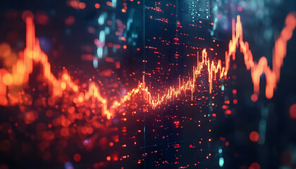 Collapsing data symbolizing a stock market crash,