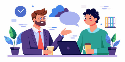 Business negotiations. Two businessmen are discussing a deal or a startup. Business partners conversation
